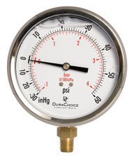 WASHER SOLUTIONS WS11544 Pressure Gauge, 1/4" NPT Lower Mount - 11544