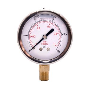 WASHER SOLUTIONS WS3378 Pressure Gauge 1/4" 0-60 PSI Liquid Filled Bottom Mounted 2-1/2" - 3378