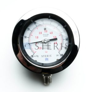 STERIS P136816-096 Chamber Gauge 1/2" -30 Hg 0-100 PSI Bottom Mounted 4-1/2" - 8070