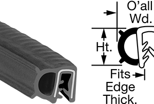 WASHER SOLUTIONS WS9066 Oil Resistant Rubber Seal 7/16" High (Sold per Foot) - 9066