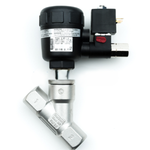 STERIS P117043-440 Pneumatic Angle Body Pilot Solenoid Valve 1/2" 24V SS - SUB to 10047072 - 12963